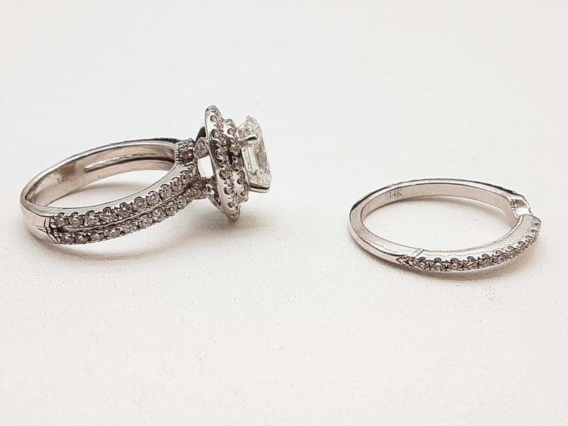 2.10 Cttw 14k White Gold 6.7g 2 Set Ring Size 4.5 Do0425lcrxde