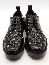 Louis Vuitton Black Patent Leather Blooms Platform Derby Shoes Sz 40 Eb0126rxzde