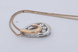 0.18cttw Diamond Two Tone 14k Gold Pendant Necklace 4.4 Grams 18 In Eb0226loxdu