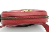 Gucci Gg Marmont Quilted Chevron Red Leather Belt Bag Size 85/34 Eb0926wxzsa