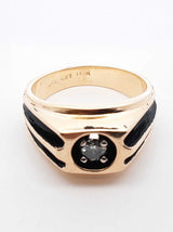0.25 Ctw Recessed Diamond & 14k Yellow Gold Ring 11.5 Gram Size 9.5 Fw00825rxzdu