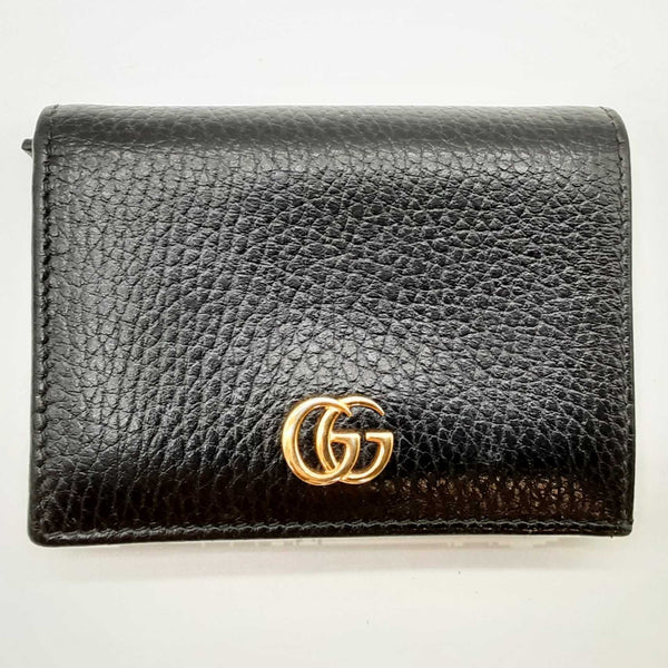 Gucci 456126 Small Black Leather Gg Marmont Bifold Wallet Lh0324lxzde