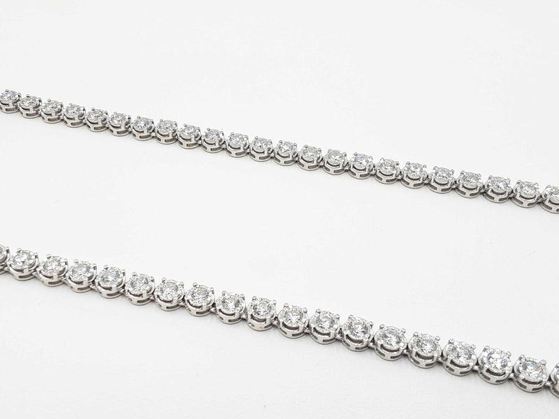 13.05 Cttw Lab Grown Diamond & Silver Tennis Necklace 22.1g 18 Inch Fw0725lorzdu