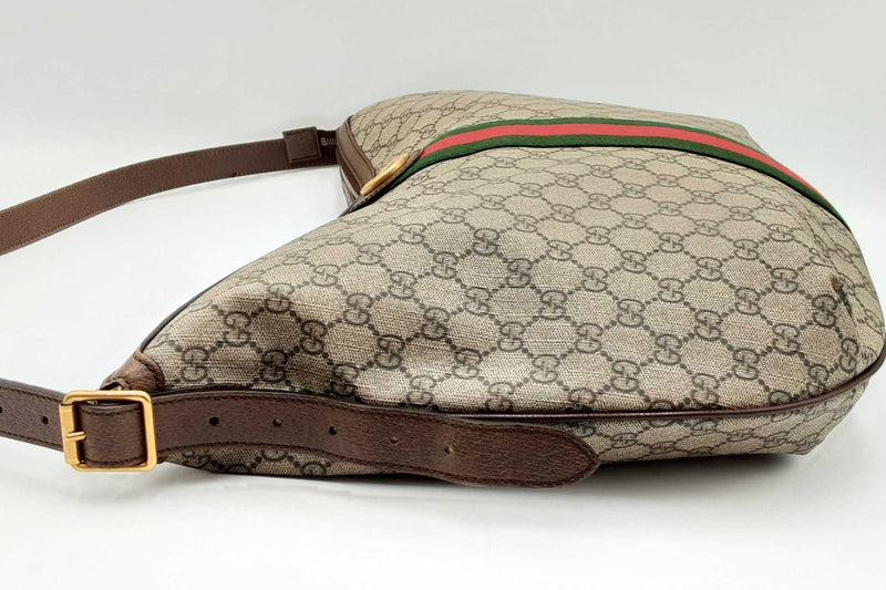 Gucci Gg Supreme Canvas Ophidia Web Hobo Shoulder Bag Eb1024ixzdu