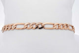 14k Yellow Gold Figaro Bracelet 6.5 Grams 7 Inch Eb0726wrxsa