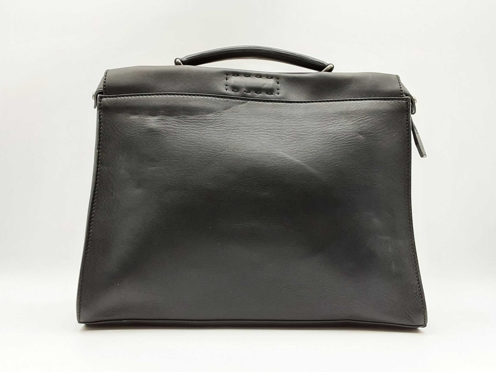 Fendi Peekaboo Iconic Fit Black Leather Briefcase Fw0225rzzdu