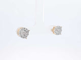 0.70 Cttw Diamond & 14k Yellow Gold Halo Stud Earrings 3.5 Grams Fw0826orzdu