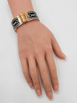 Hermès Balades Equestres 22mm Hinged Enamel Bangle Bracelet 6 Inch Fw0326oxzdu