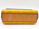 Dolce & Gabbana Sicily Brown Crocodile Yellow Eel Leather Crossbody Bag Do0325irxde