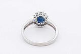 14k White Gold Diamond & Blue Gemstone Ring 3.3 Grams Size 8 Eb1125lwrsa