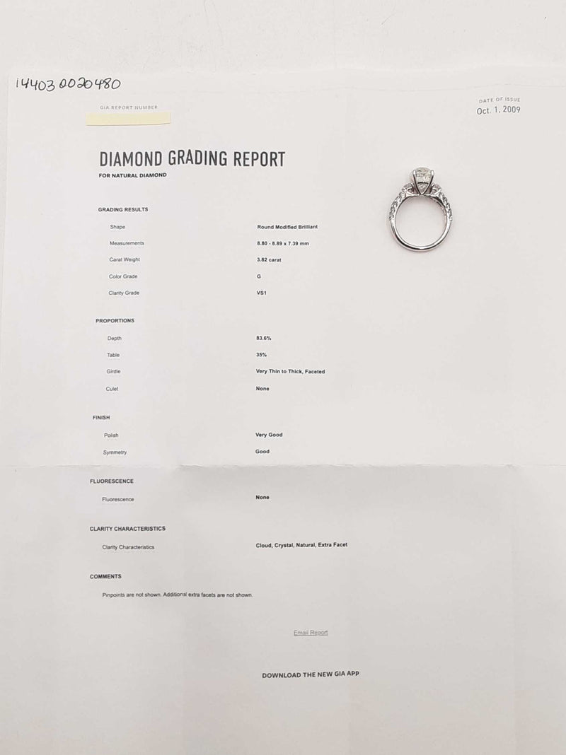 5.22 Cttw Jubilee Diamond & 14k Gold Ring With Cert 5.2 Grm Size 7 Fw0525lrzxzdu
