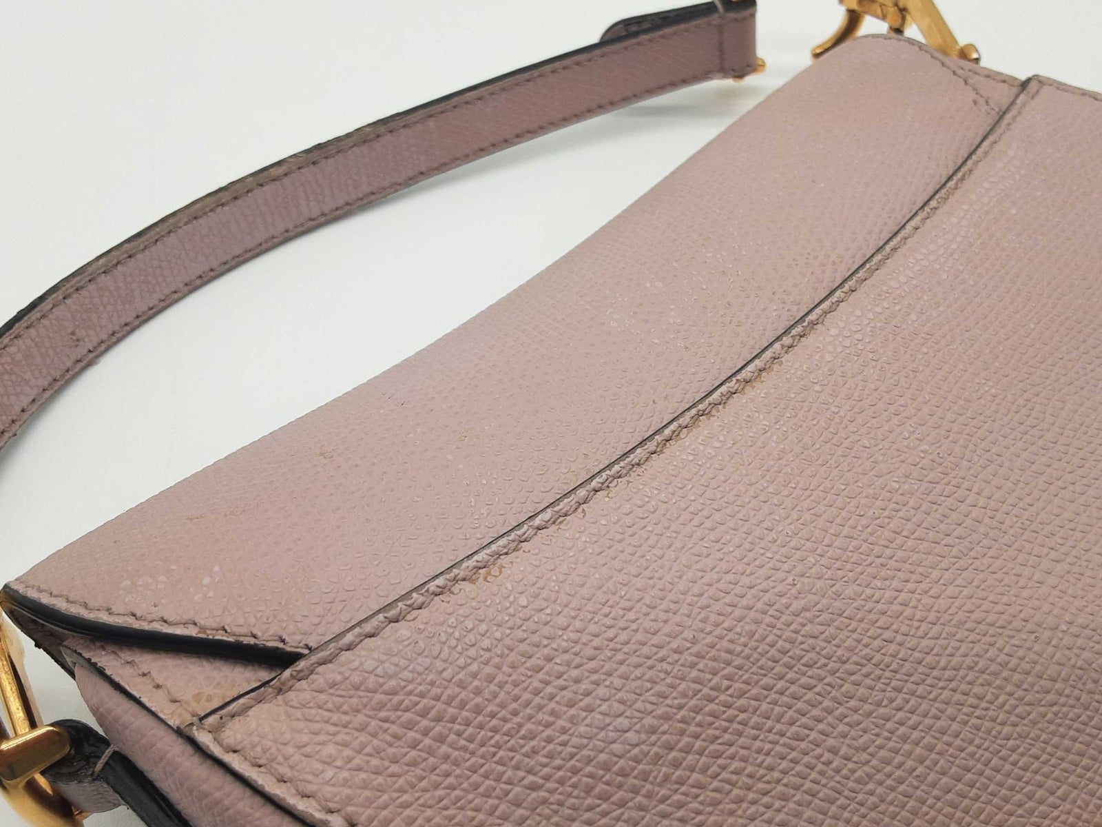 Christian Dior Saddle Blush Pink Grained Leather Handbag