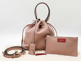 Valentino Garavani Rockstud Bucket Bag In Rose Quartz Grainy Leather Fw0926orxdu