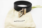 Burberry Coated Check Reversible Belt Silver Tone Buckle Size 30/75 Eb1125lxzde