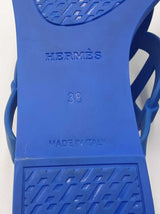 Hermès Egerie Chaine D'ancre Sandals In Blue Tpu Rubber Size 7.5 Fw1026ozxdu