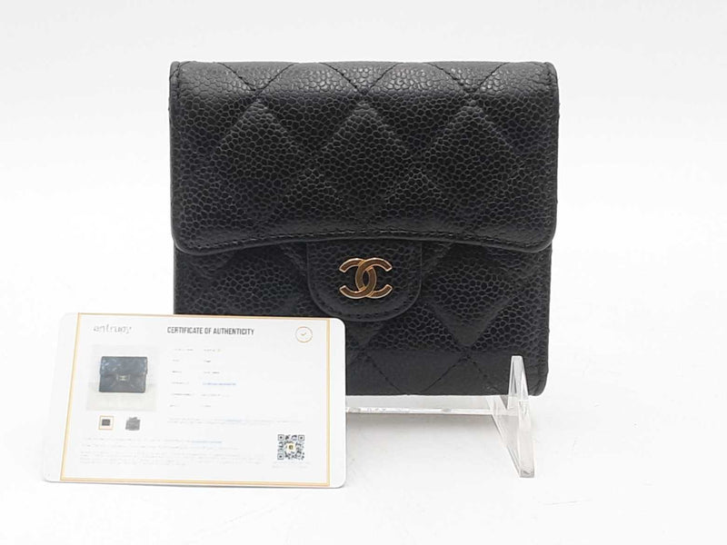 Chanel Flap Caviar Mini Wallet Black Aa0225przsa