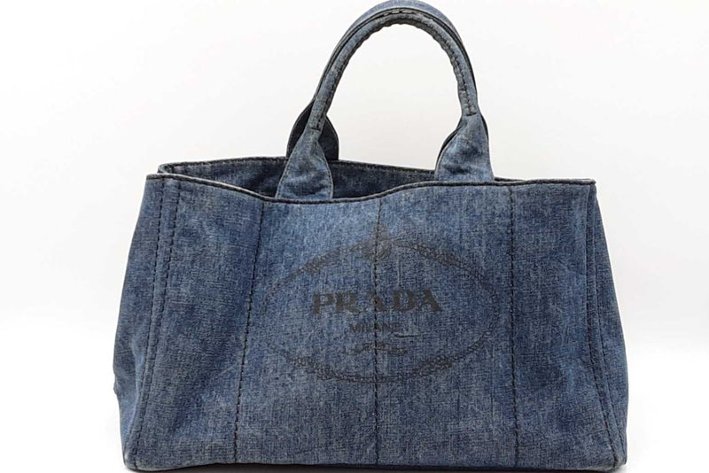 Prada Canapa Denim Tote Bag Eb0326ocrdu – Max Pawn