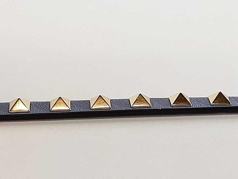 Valentino Garavani Rockstud Double Wrap Bracelet In Blue Leather Fw1025crde