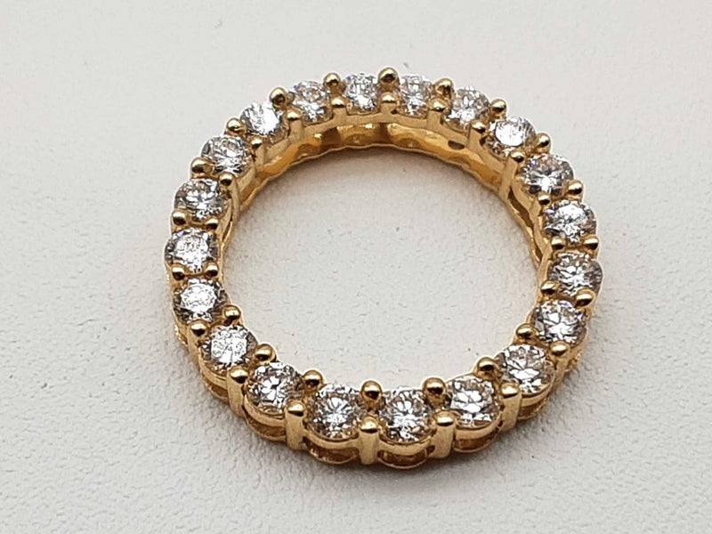 1.00 Cttw Lab Grown Diamonds 10k Yellow Gold 2.0g Circle Pendant Do0525owcde