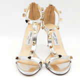 Jimmy Choo Silver Leather Studded Sandals Hs0524rxsa