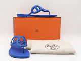 Hermès Egerie Chaine D'ancre Sandals In Blue Tpu Rubber Size 7.5 Fw1026ozxdu