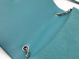 Chanel Full Flap Crossbody Bag In Teal Quilted Crumpled Calfskin Fw0925ozxzdu