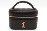 Yves Saint Laurent Quilted Black Leather Gaby Mini Vanity Case Eb1225exzde