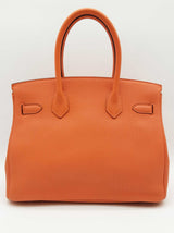 Hermes Birkin 30 Orange Clemence Palladium Hardware Handbag Do0825llxzxde