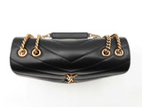 Yves Saint Laurent Loulou Small Matelassé Chain Bag In Black Lambskin Fw0726crxdu
