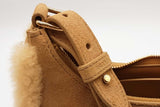 Celine Suede & Shearling Ava Triomphe Shoulder Bag Eb0326lxxzde