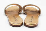Christian Dior Embroidered Cotton Gold Metallic Dway Slides Sz 35.5 Eb0126lrxdu