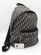 Christian Dior Rider Backpack In Dior Oblique Jacquard & Black Leather Fw00726irzdu