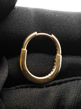 18k Yellow Gold Oval Hinged Hoop Earrings 3.1 Grams Fw0726ooxdu
