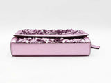Coach Small Flap Clutch In Lilac Metallic Leather & Sequins Fw1125