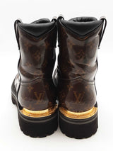 Louis Vuitton Glazed Monogram Outland Combat Boots Uk Size 7 Eb0326prxde