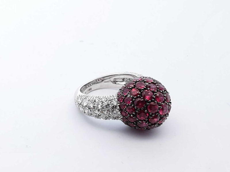 De Grisogono Love On The Rocks 18k White Gold Ruby Ring Size 6.25 Lh1223ixzxde