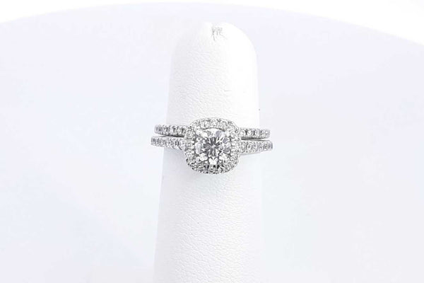 Round Center Diamond 0.55ctw Wedding Set In 14k White Gold 3.86g Eb0723cxzsa