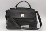 Mcm Black Leather Flap Top Handle Crossbody Satchel Bag Eb0926lxzsa