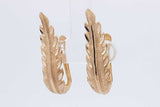 14k Yellow Gold Leaf Stud Earrings 3.8 Grams Eb0826pxzsa