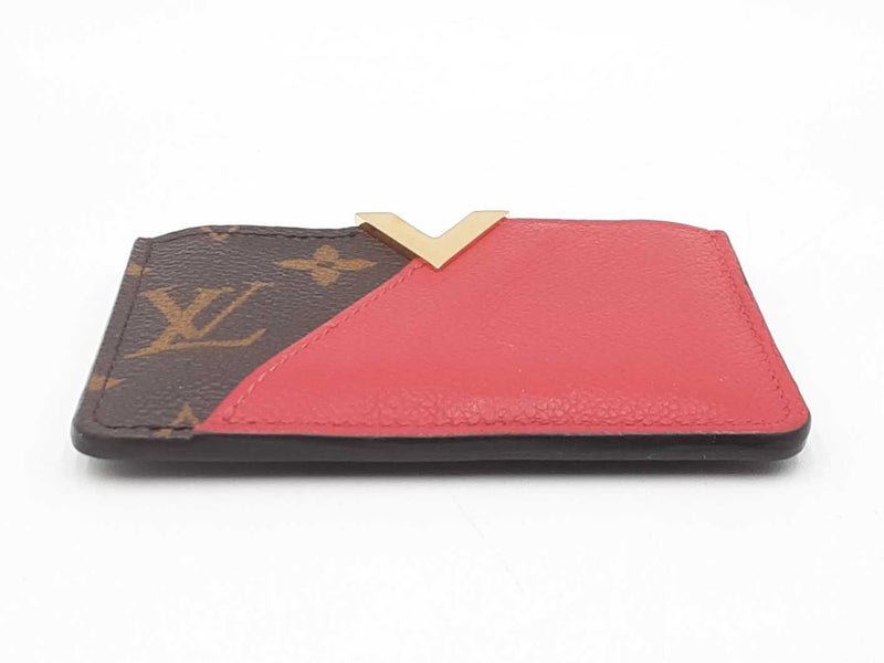 Louis Vuitton Monogram Kimono Portes Cartes In Canvas & Red Leather Fw0225lxxdu