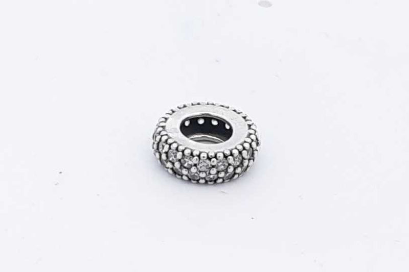 Pandora 925 Sterling Silver Clear Sparkle Spacer Charm 1 Gram Eb0225wsa