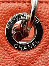 Chanel Vertical Grand Shopper Tote In Orange Quilted Caviar Leather Fw0126lrzxdu