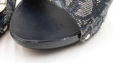 Christian Dior Blue Oblique Canvas Heels Size 36 Eb1225crdu
