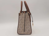 Michael Kors Sheila Small Satchel Logo Print Vanilla Aa0726lzxsa