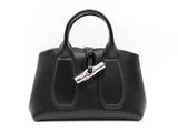 Longchamp Roseau Convertible Black Leather Crossbody Tote Fw0825lrxdu