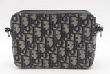 Christian Dior Oblique Jacquard Double Zip Pouch With Strap Eb0326ixzsa