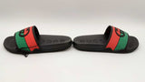 Gucci Gg Interlocking Black Rubber Sliders Size 6.5 Sd0525szdu
