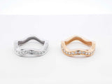 0.36 Cttw Diamond & 18k Gold Stacking Wave Rings 8.8 Gram Size 4.75 Fw00726crzdu
