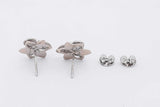 18k White Gold Flower Stud Earrings 3.8 Grams Eb1025lcxsa