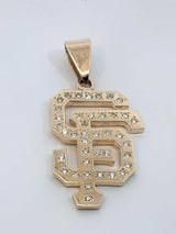 0.80 Cttw Diamond & 10k Yellow Gold San Francisco Giants Pendant 10 Grams Fw0325wxzdu